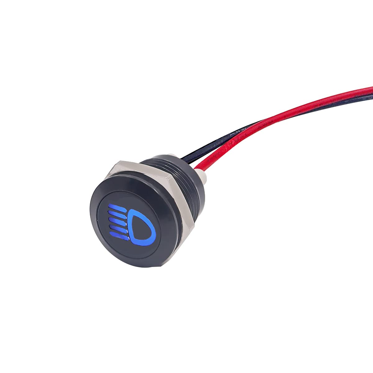 Taiss Led Indicator Pilot Dash Light Blue (High Beam Indicator), 1/2 ''(12Mm)12V Led Metal Signal Indicator Light.