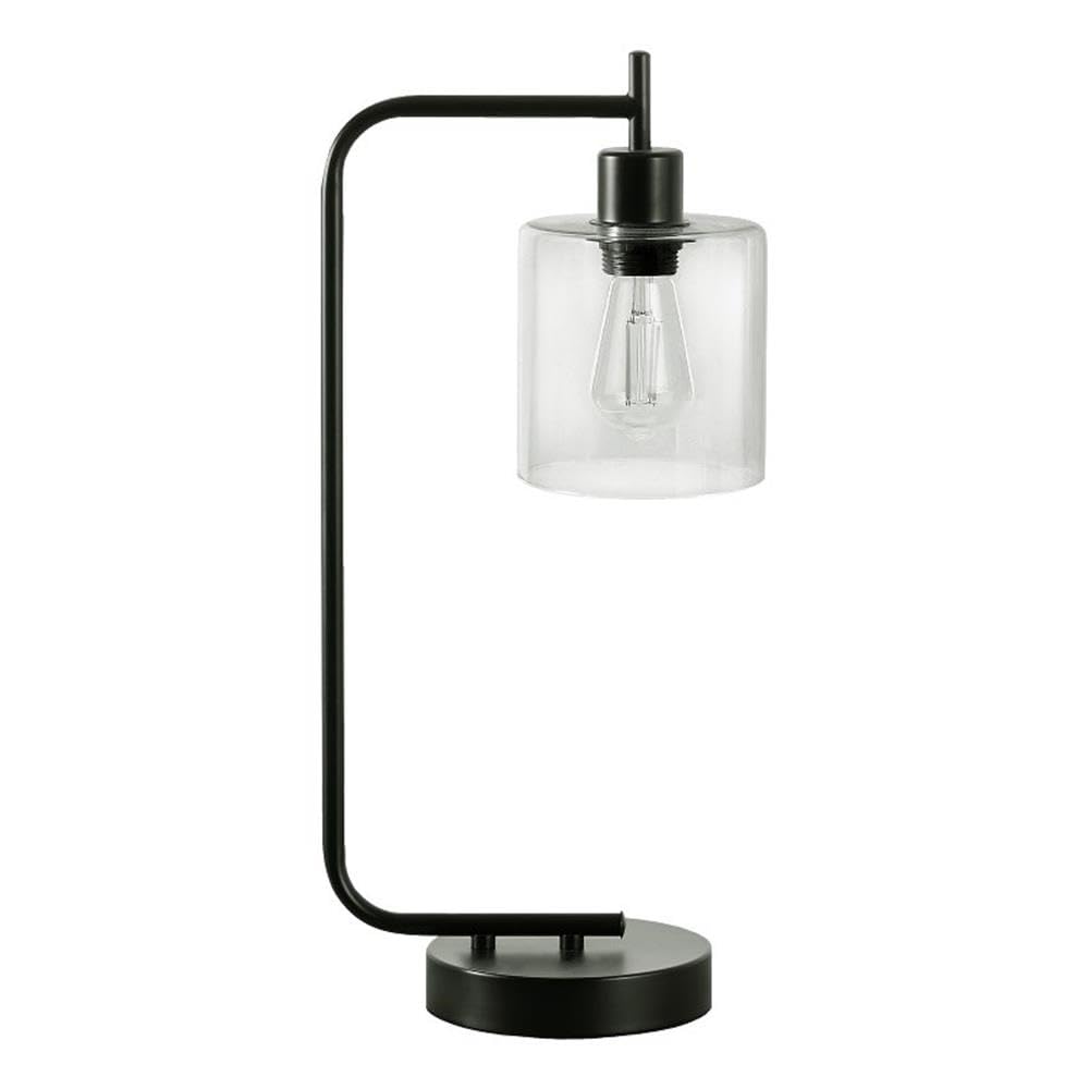 Monarch Specialties 9637 Lightingtable Lamp, Usb Port Included, Black Metal, Glass Shade, Modern Lighting-20 H Table, 9" L X 6" W X 19.75" H