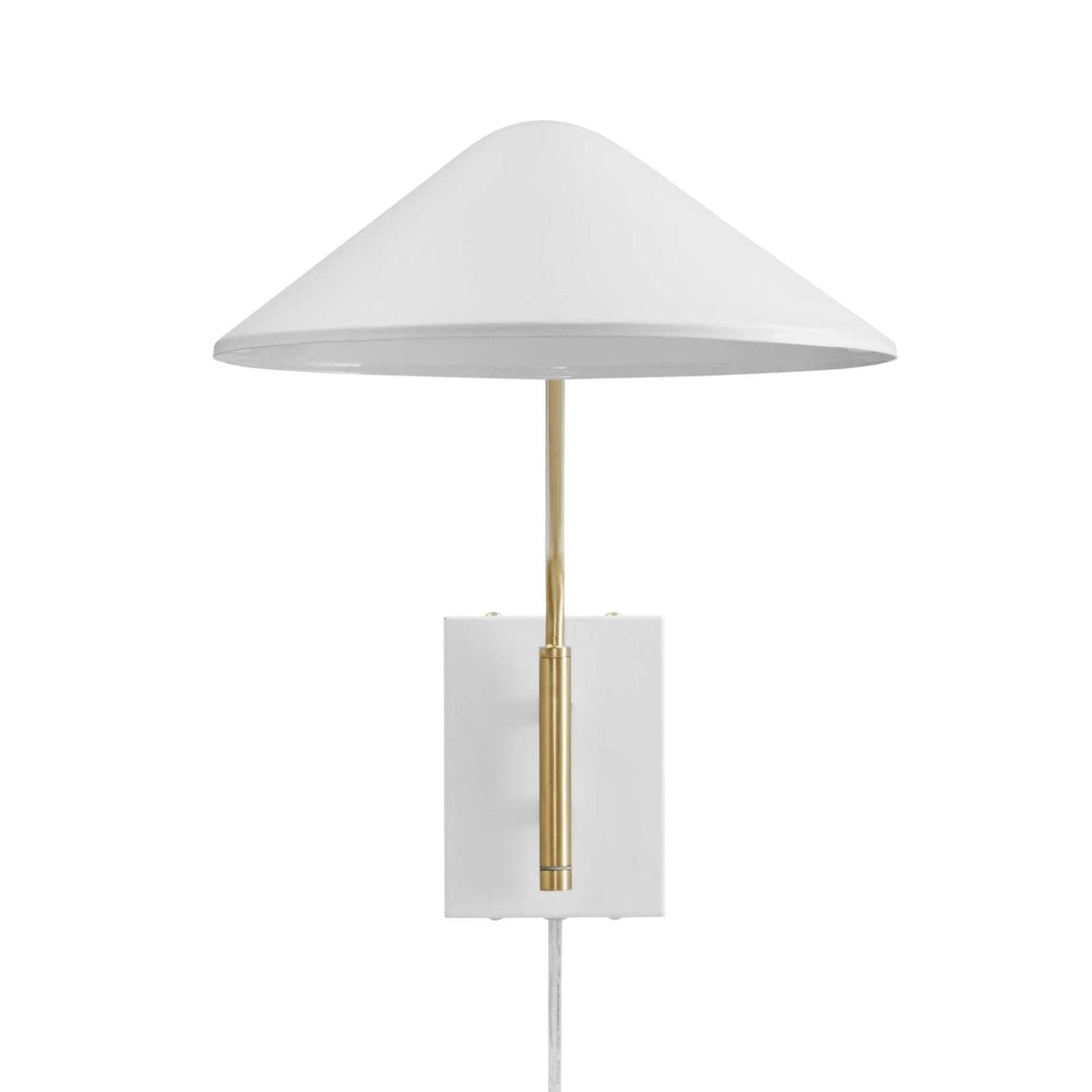 Modway Journey 24 1-Light Modern Metal Swing Arm Wall Sconce in White