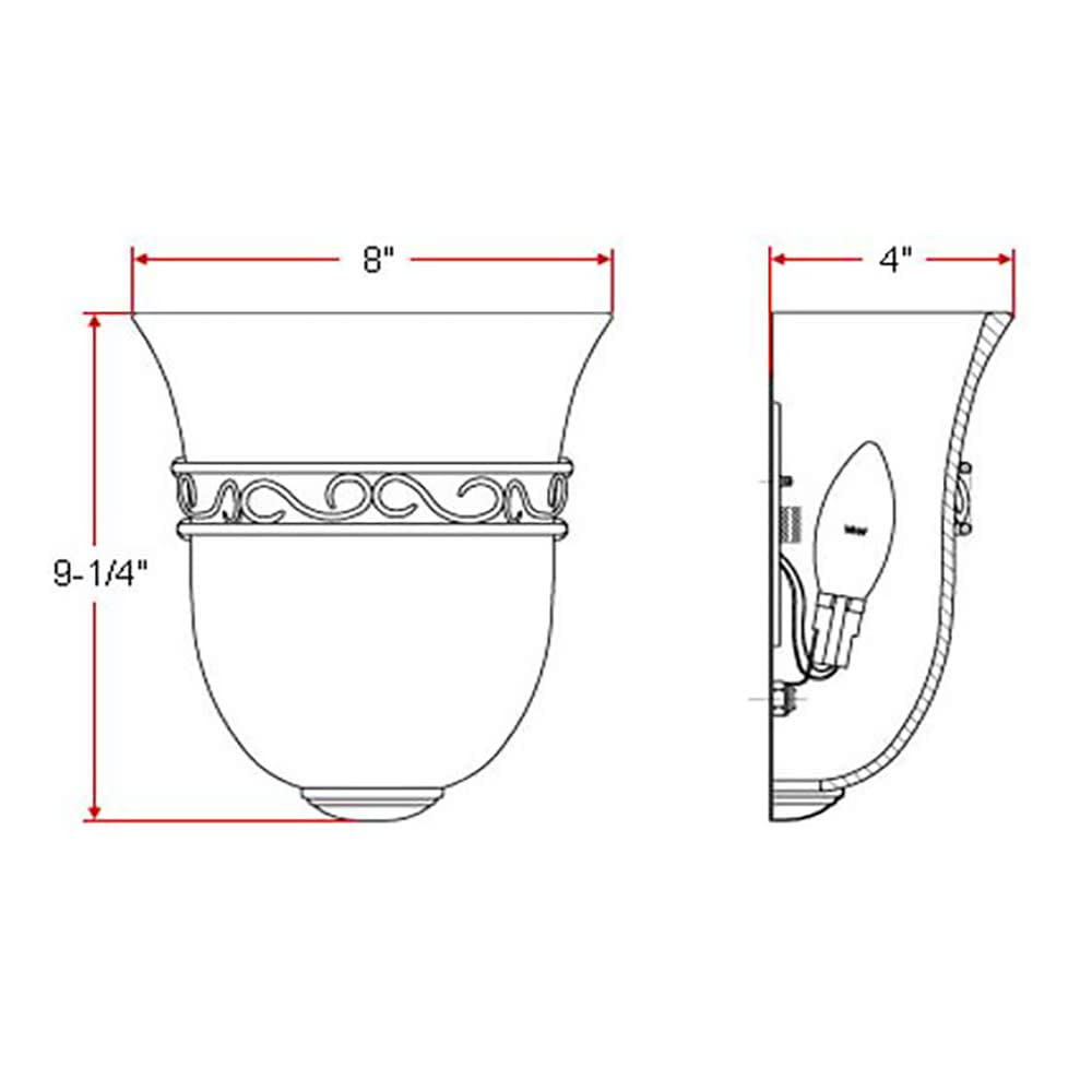 Design House Marlowe 1-Light Indoor Wall Light, Dimmable Alabaster Glass, Satin Nickel, Model 514588, 24x36 inches