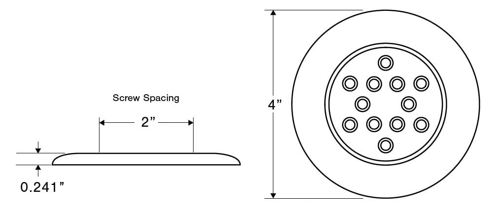 Tecniq, Inc Silho-X 4'' Round Cool White/Red Combo Light Ss Trim Ring - E06-Ws0R-1