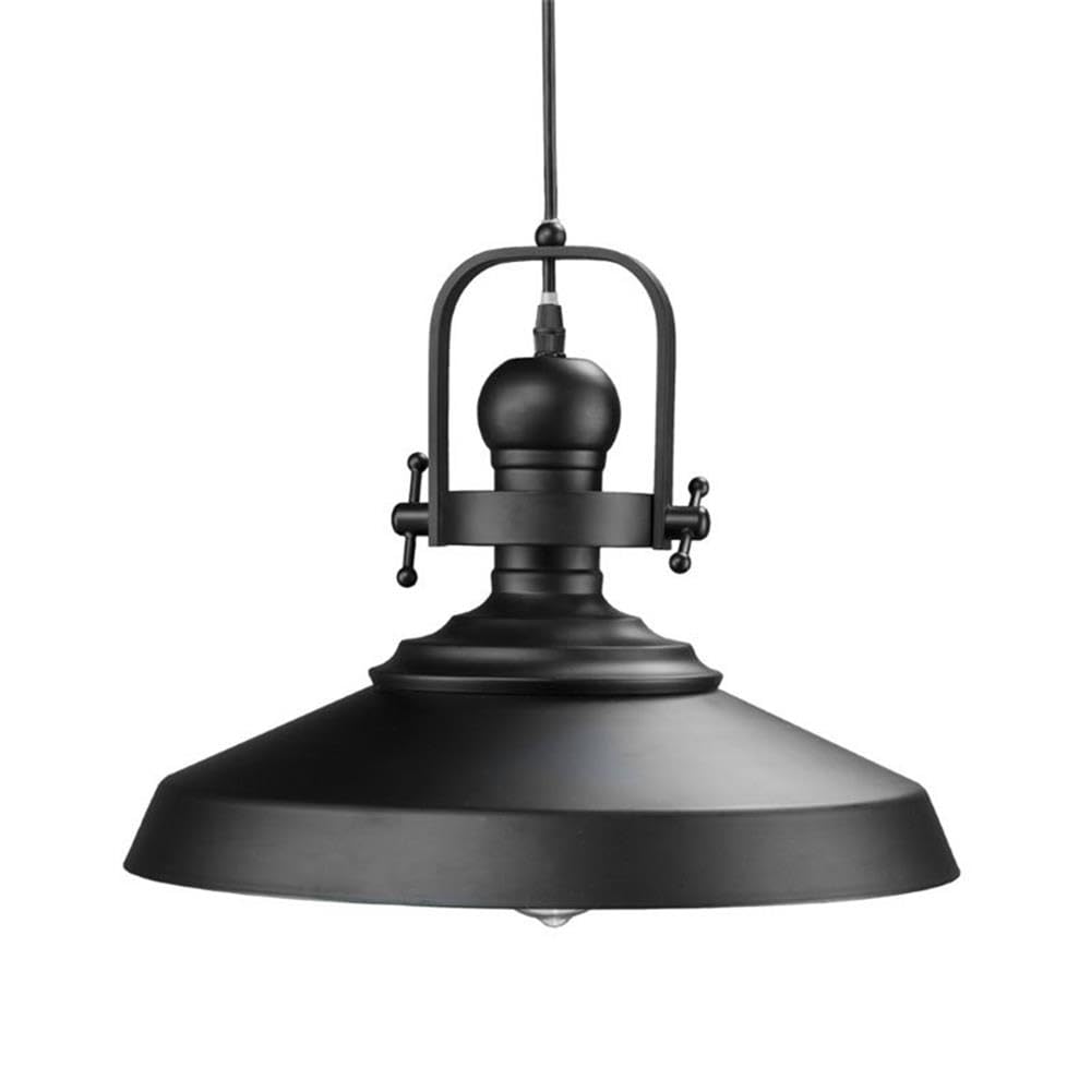 Southern Enterprises Mindel Industrial Bell Pendant Lamp, Black Stainless Steel