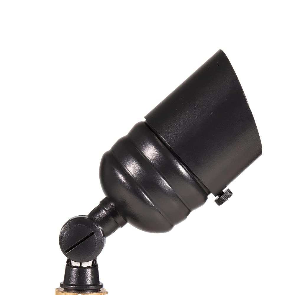 VOLT Brass Outdoor Mini Spotlight 12V - Black, Low Voltage for Landscape Lighting, Model VAL-20-22KBK