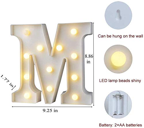 MUMUXI Light Up Letters and Numbers | Battery Powered | Acrylonitrile Butadiene Styrene | Size M | Color M