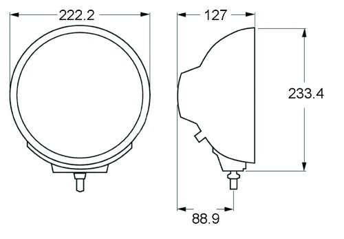 Hella Rallye 4000 Series Halogen Euro Beam Lamp 12V/100W - Black Housing, Glass