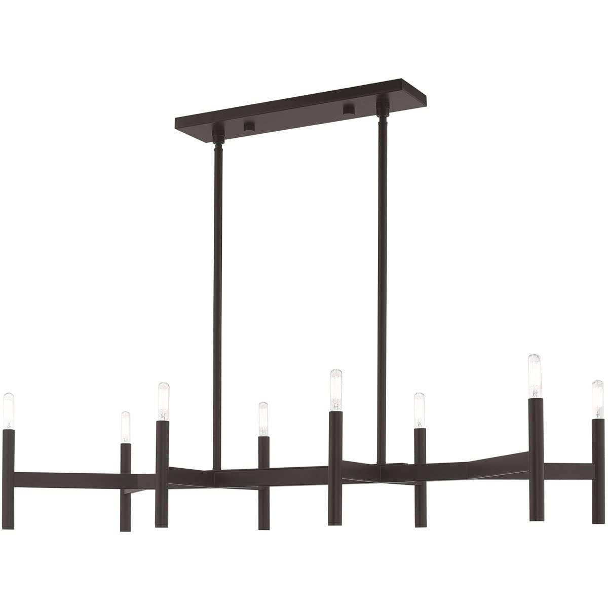Livex Lighting 51178-07 Copenhagen - Eight Light Linear Chandelier, Bronze Finish