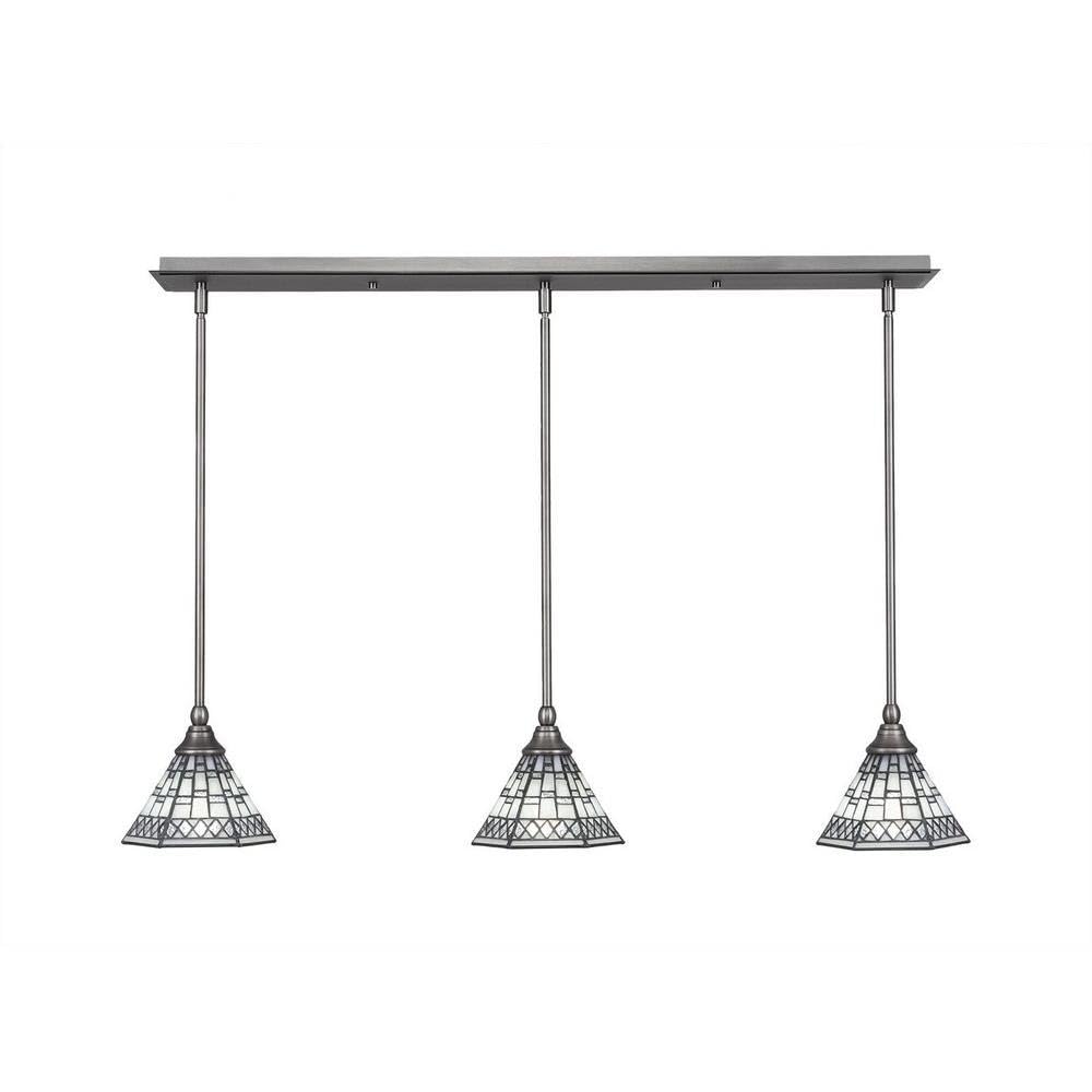 Toltec Lighting 3 Light Linear Pendalier In Brushed Nickel (36-Bn-9105)