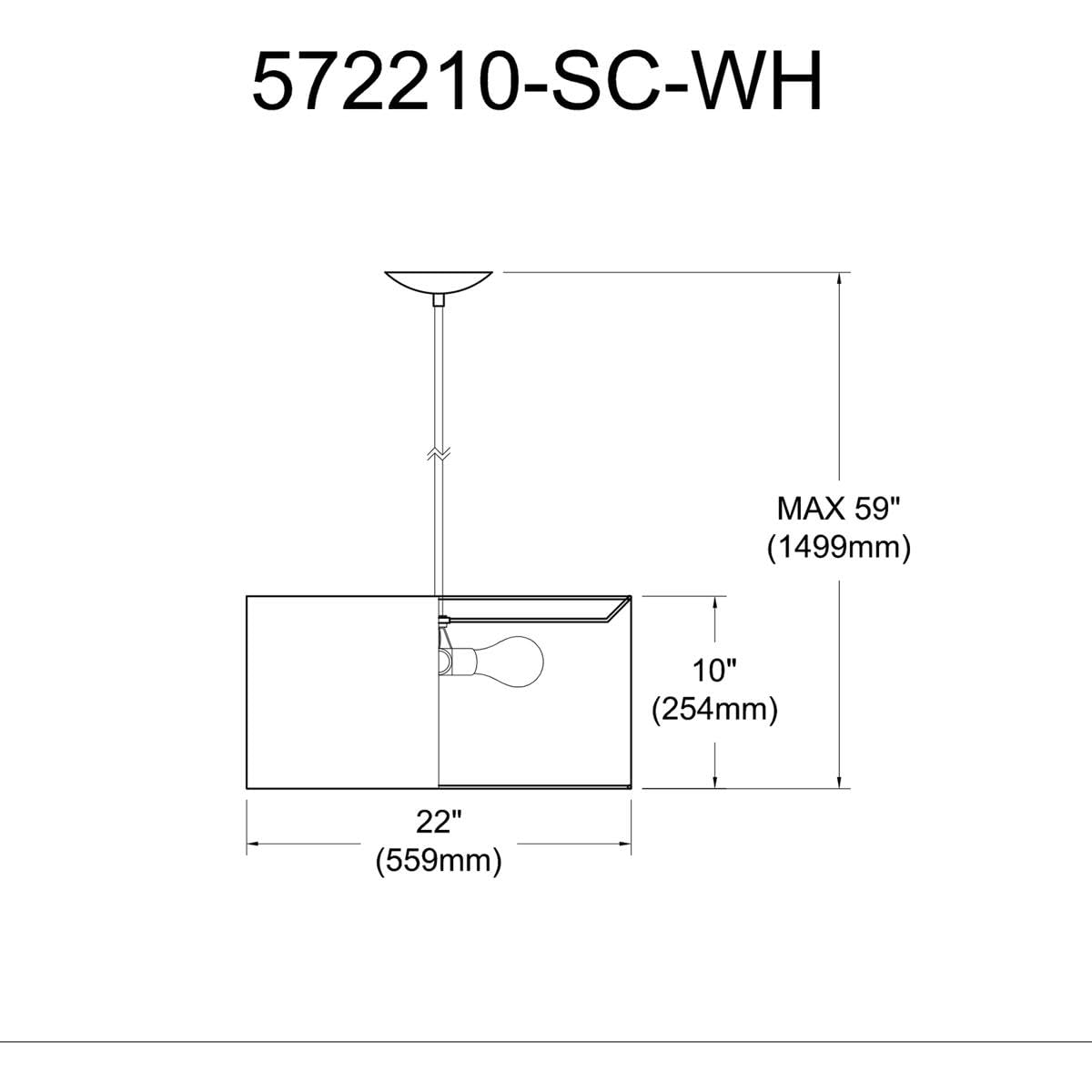 3Lt Drum Pendant W/Wh Shade & 790 Diff