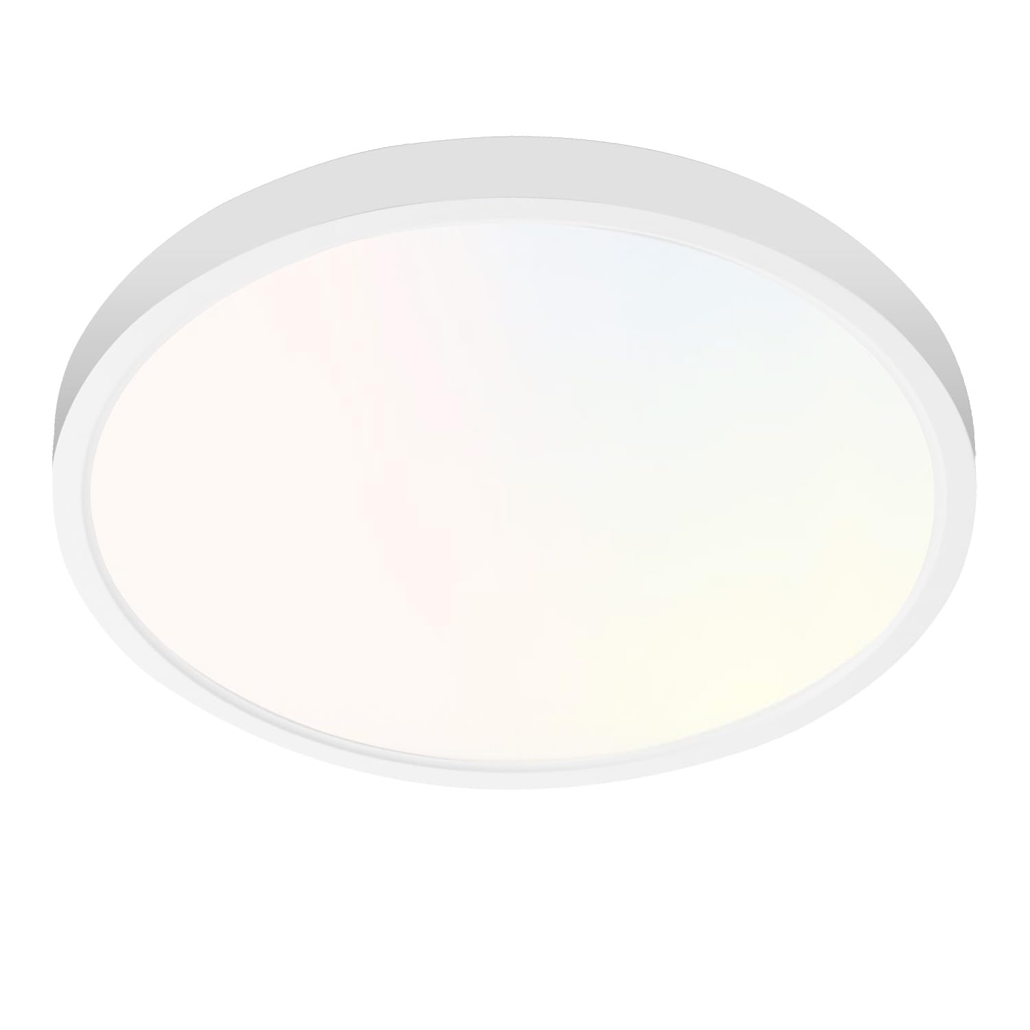 Hykolity 9 Inch Selectable Cct Led Round Flat Panel Light  18W 1800Lm 3000K/4000K/5000K  Edge-Lit Flush Mount Ceiling Light Fixture For Kitchen  Bedroom  Laundry And Closet Room  White