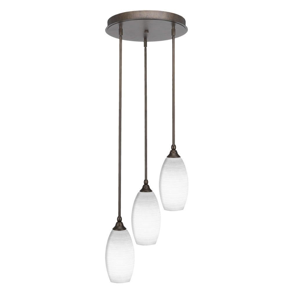 Empire 3 Light Cluster Pendalier in Bronze (2143-BRZ-4041)