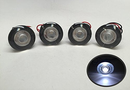 Pactrade Marine 4 Pieces Boat LED Livewell Round White Courtesy Light OEM Waterproof