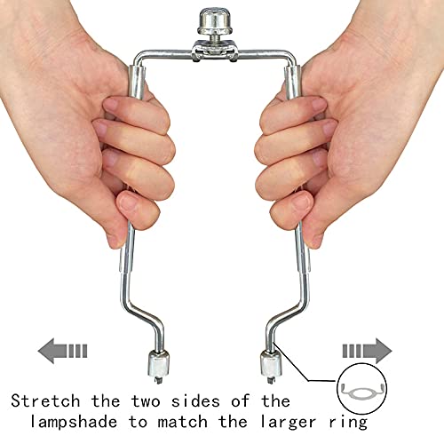 Lamp-Shade Harp Holder Adjustable Support - Tall 7 8 9 10 inch and 3/8 inch Standard Saddle E14 E26 E27 Light Base UNO Fitter Ad