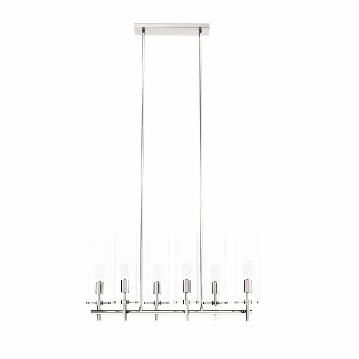 Modway Skylark 6-Light Chandelier In Clear Polished Nickel