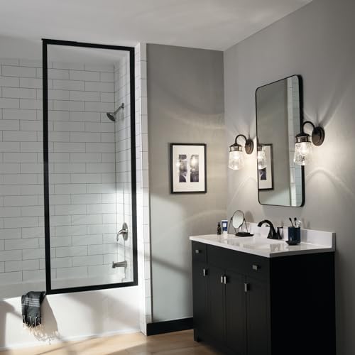 Kichler Lyndon 11.25'' Wall Sconce In Architectural Bronze, 1-Light Indoor Outdoor Wall Light With Clear Seeded, (11.25'' H X 5'