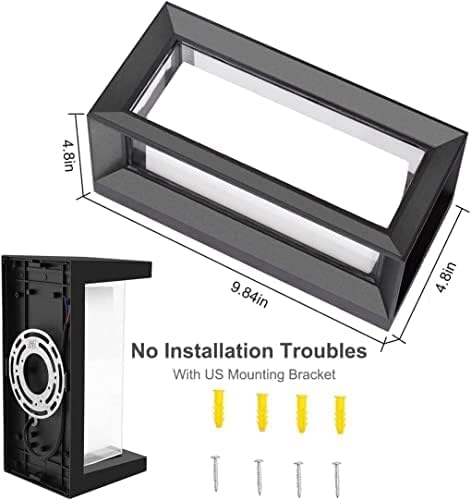 LEDMO Outdoor Wall Lights - 1800LM Matte Black Aluminum - IP65 Waterproof - 4 Pack - Modern Christmas Lighting, 6000K
