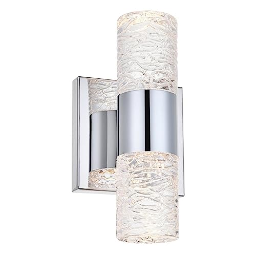 Elegant Lighting Indoor Modern Home Decorative Bright Vega 2 Light Chrome Led Wall Sconce