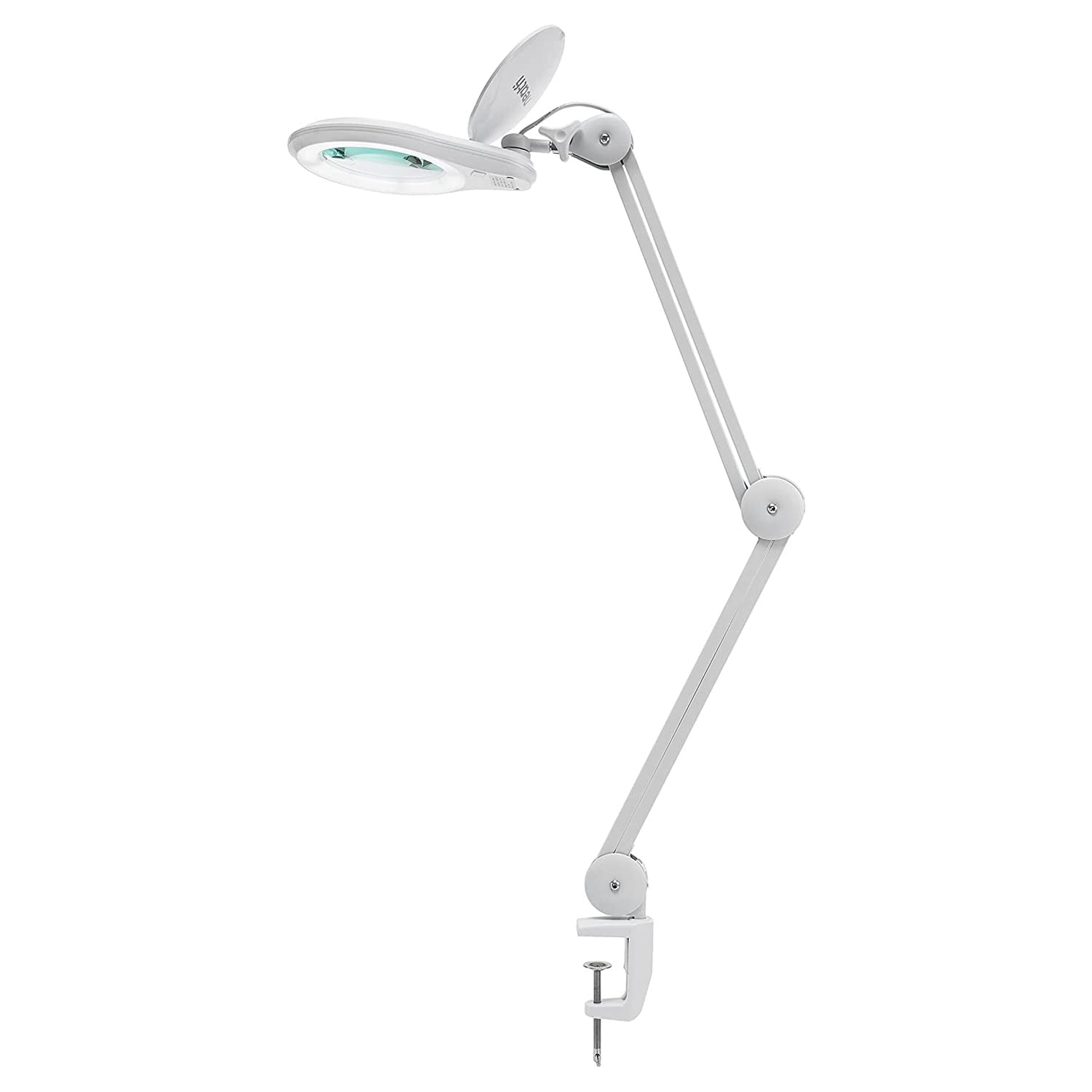 Neatfi LED Magnifying Lamp with Clamp, 1200 Lumens, Dimmable, 5in Lens, 8 Diopter, White, Model 9003LED