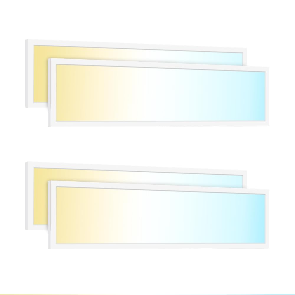 Sunco 4 Pack 1x4 LED Flat Panel Light, Dual Selectable CCT 3500K/4000K/5000K & Selectable Wattage 30W/40W/50W, 5700LM, 0-10V Dim