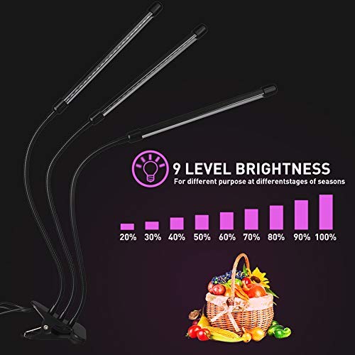 60W Led Plant Grow Lights For Indoor Plants, Led Grow Lamp Bulbs Plant Lights Full Spectrum With Adjustable Neck, Auto On & Off
