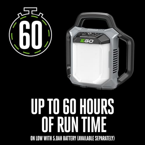 Ego Lt0300 56-Volt Lithium-Ion Cordless Compact Area Light With Handle And Usb-C Port, Adjustable Brightness, Up To 3,000 Lumens, Battery And Charger Not Included, Gray