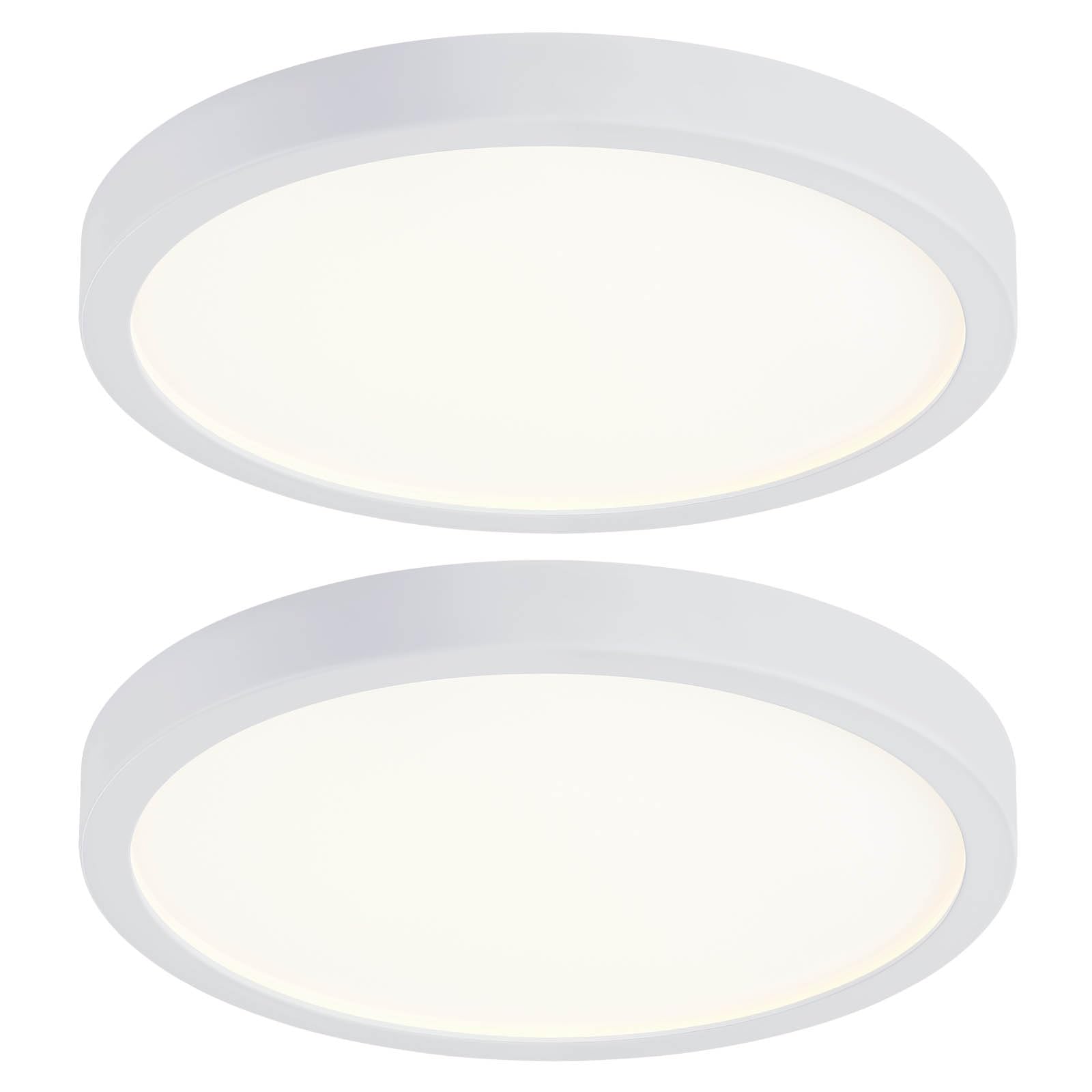 10 Inch LED Flush Mount Ceiling Light, Slim Dimmable Ceiling Light for Kitchen, Bedroom, Metal and Glass Flush Ceiling Light Fix