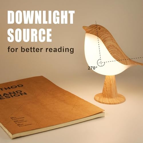 Small Cute Bird Table Lamp, Touch Night Light, Cordless Bedside Lamps, Desk Lamp, 3-Way Dimmable Usb Rechargeable Battery 2600Ma