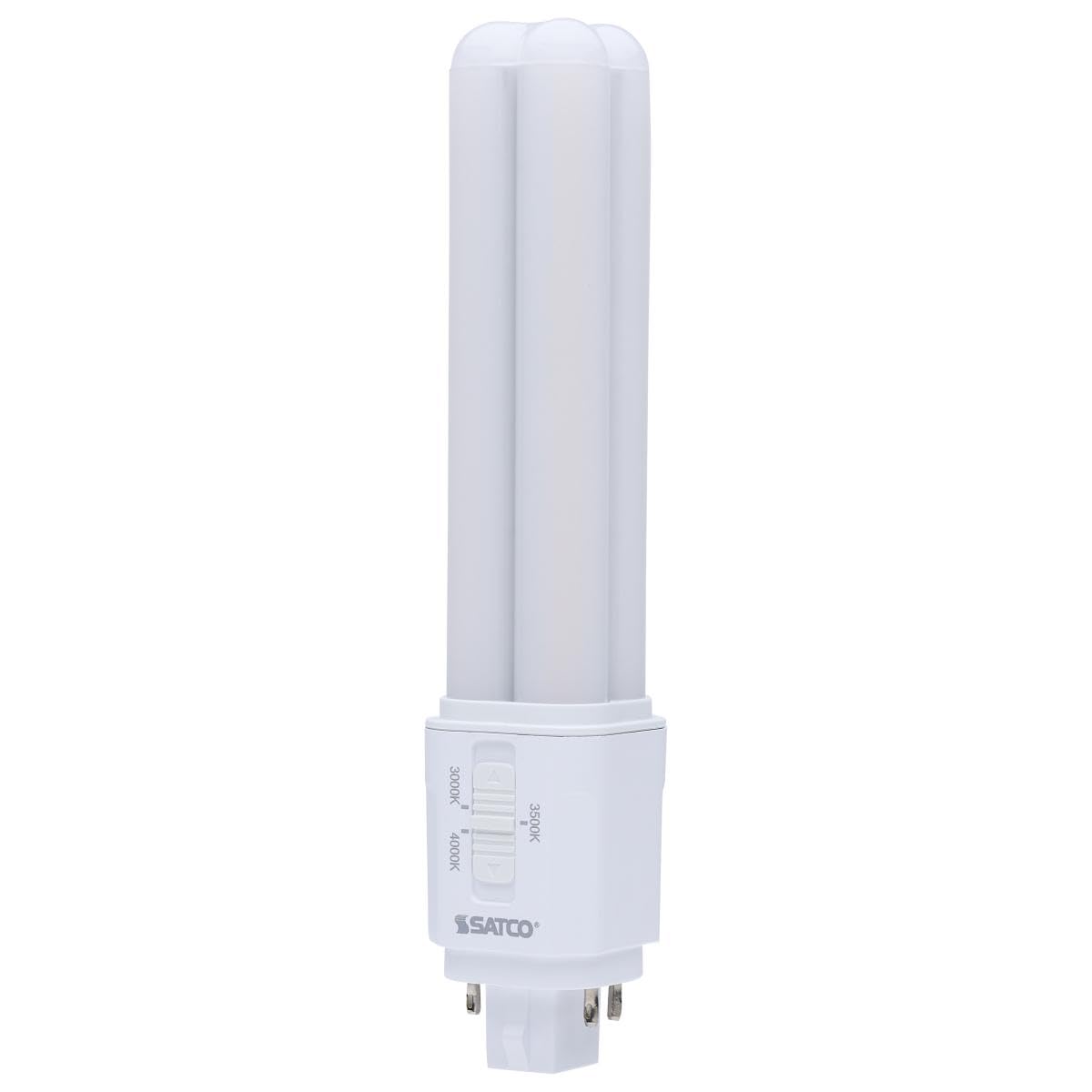 Satco LED PL Lamp 9.5W 18W/26W/32W Equivalent 3000K/3500K/4000K CCT Selectable G24q 4-Pin Base Type A Ballast Dependent Dimmable