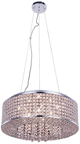 Elegant Lighting Amelie Eight Light Pendant V2914D20C/RC Silver Finish