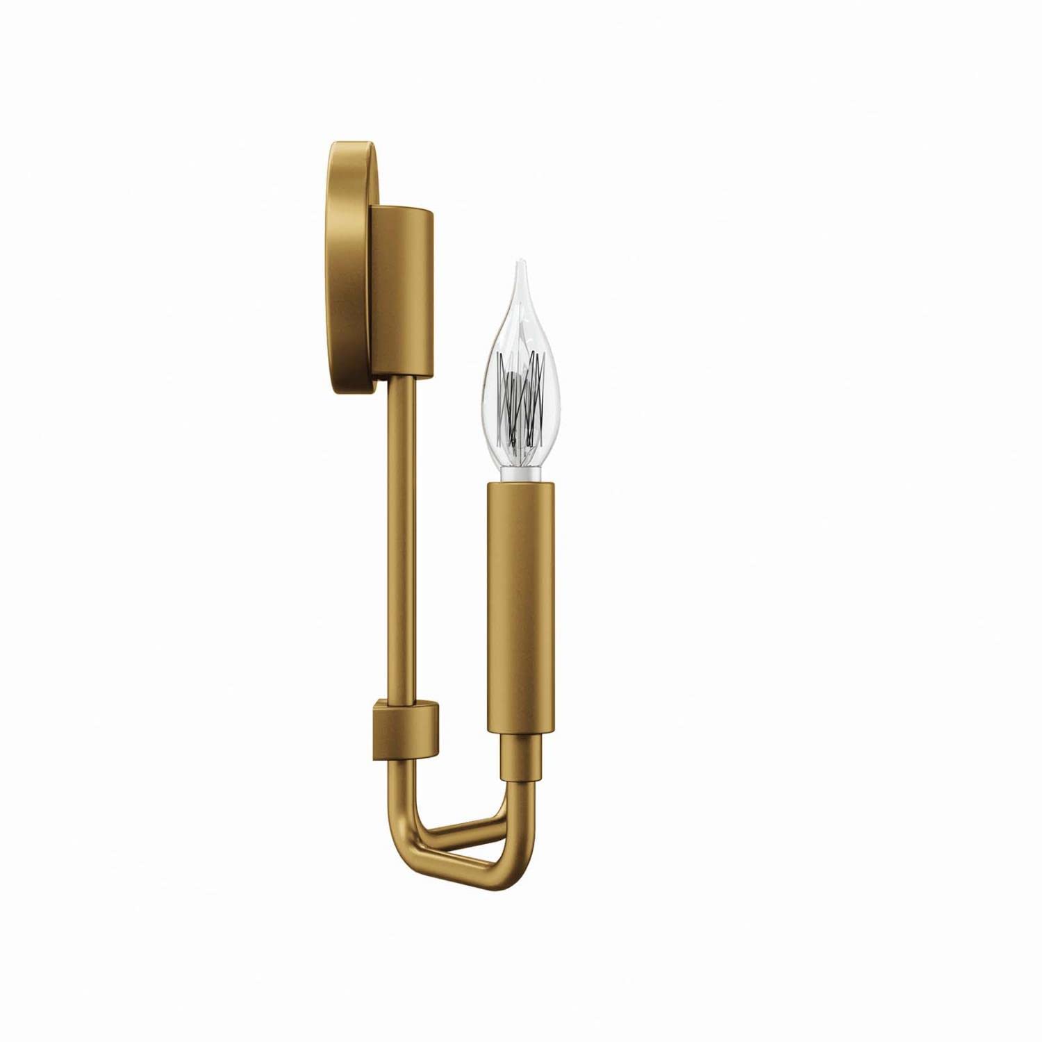 Modway Rekindle 2-Light Wall Sconce In Satin Brass, Brown, 3.5 X 9 X 12.5