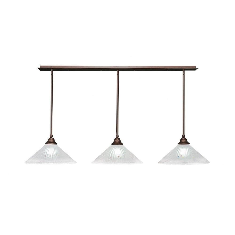 Toltec Lighting 3 Light Linear Pendalier in Bronze (48-BRZ-711)