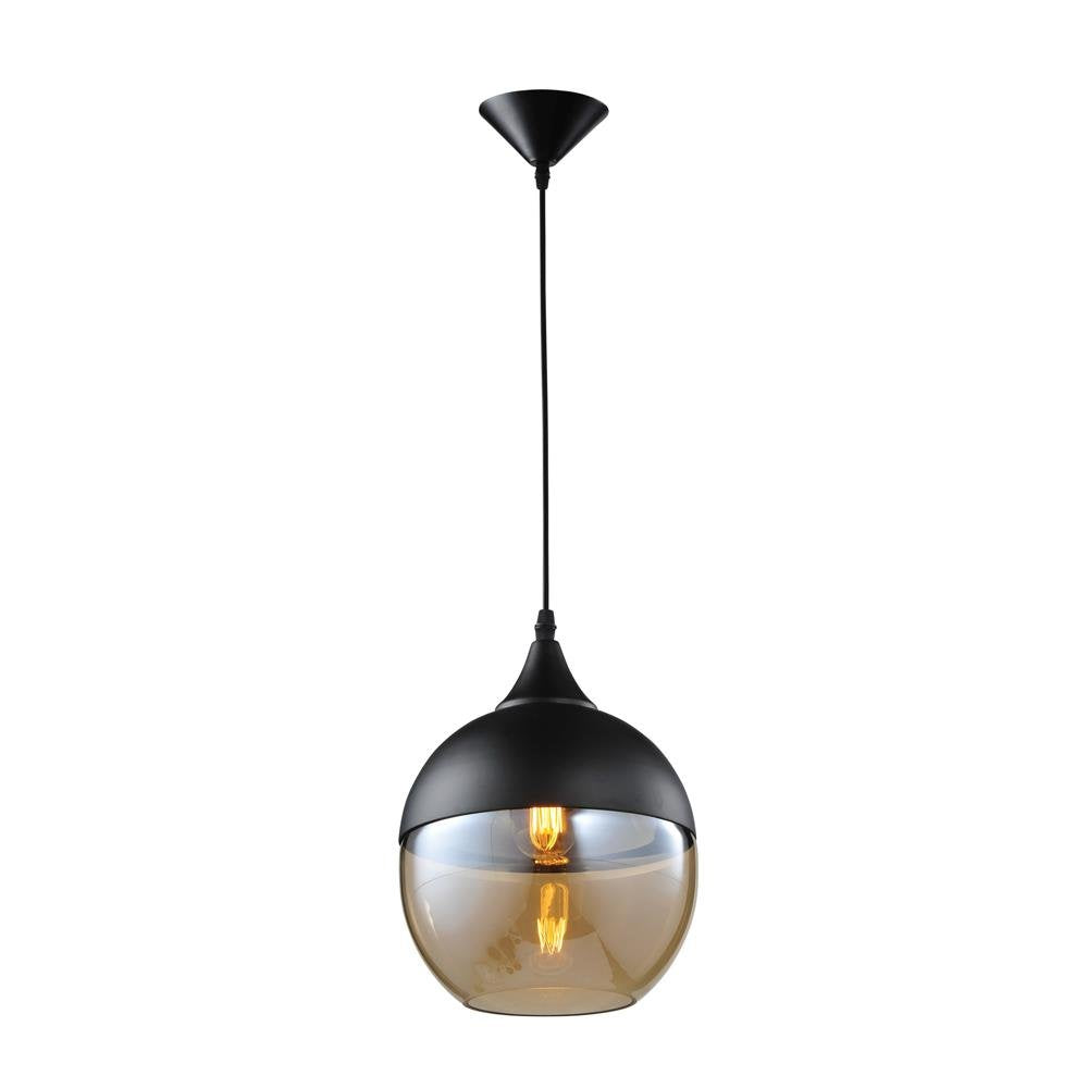 Avenue Lighting HF-9111-BK-BZ Black Finished Pendant with Black Shade