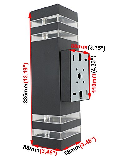 Luminturs 14W E27 Led-Bulb-Replaceable Wall Sconces Outdoor Up/Down Light Pure White