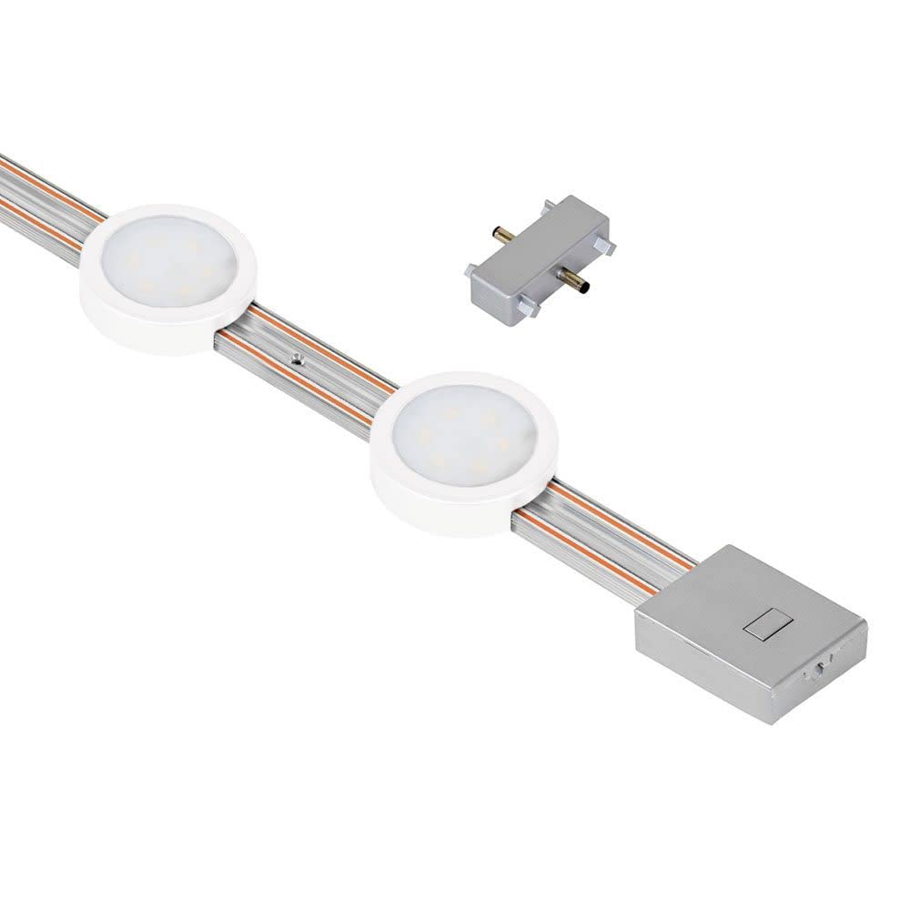 Jesco Lighting Kit-Rz-Ext-T12-Rd2-30Wh Radianz 2-Light Round Led Track Lighting Extension Kit, White, 12&quot;