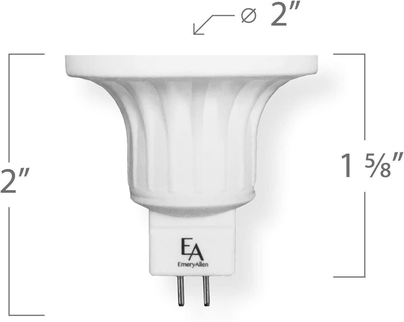 Emeryallen Ea-Mr16-3.0W-60D-2790-D - Beam Spread Dimmable Gu5.3 Base Led Light Bulb, 12V, 3.0W Halogen (220-330Lm), 1 Pcs