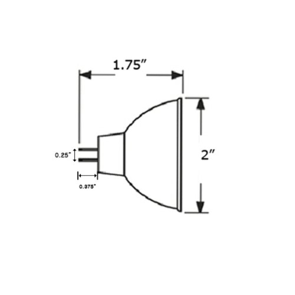 ETOPLIGHTING MR16 Halogen Flood Reflector Light Bulbs, 50W, 12V, Glass, 2-Pack
