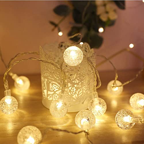 Lexton Crystal Ball String Light | Decorative Crystal | Bubble Ball String LED Lights | Warm White | for Indoor & Outdoor Decora