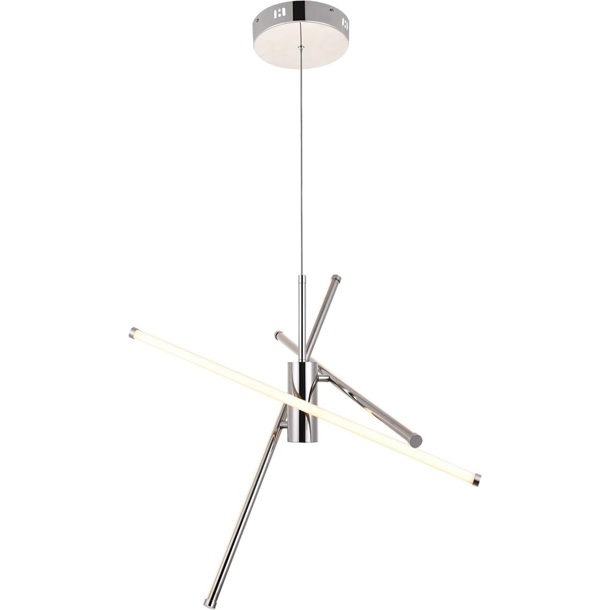 Elegant Lighting Living District Sonya 3-Light Modern Aluminum Pendant in Polished Nickel