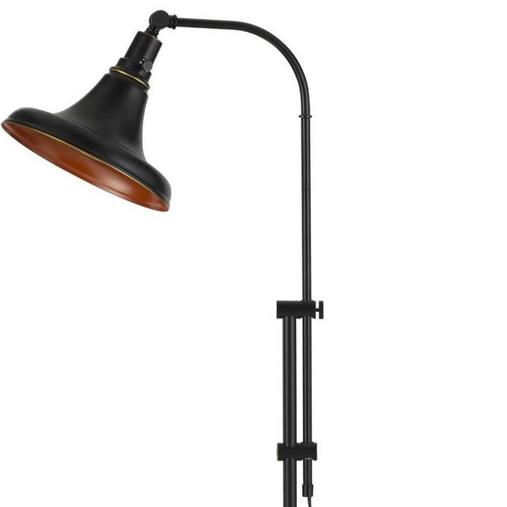 HomeRoots Adjustable Floor Lamp - Traditional 58 in. with Bronze Dome Shade, Metal Construction