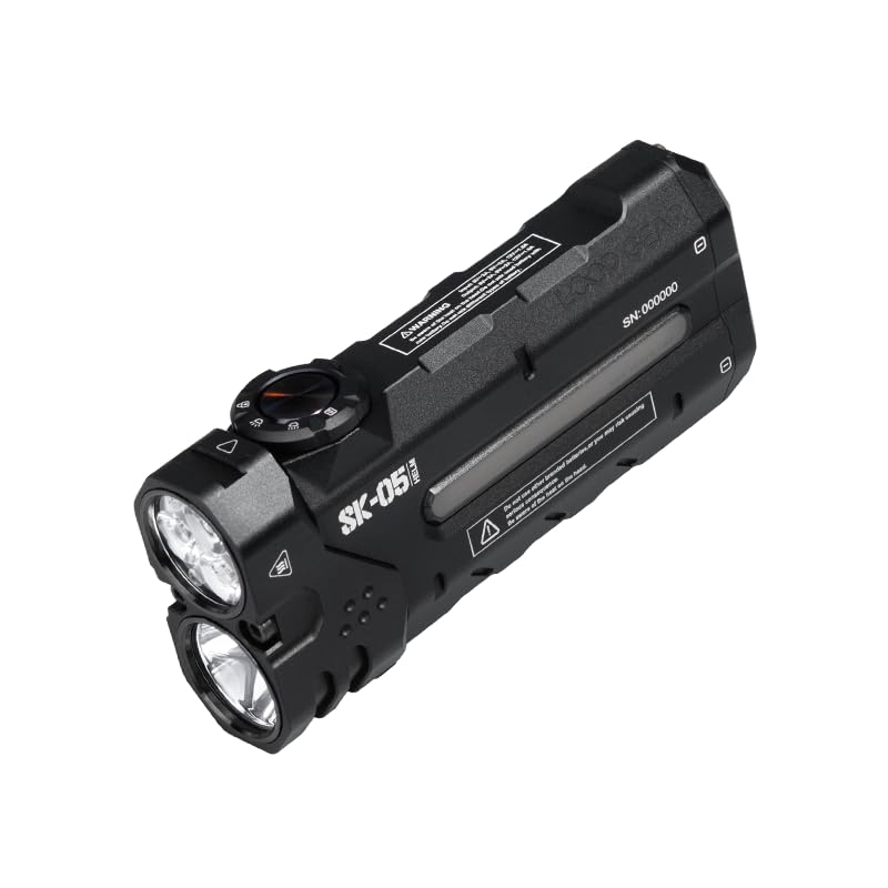 LOOP GEAR SK05 Rechargeable Flashlight, 6000mAh Power Bank, IP68 Waterproof, Black, 6500K, Magnetic Camping Light