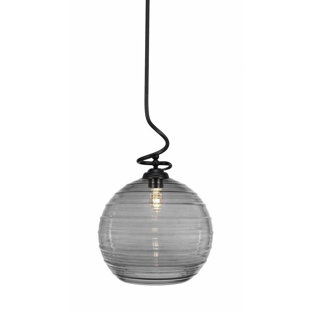 Toltec Lighting Capri 1 Light Pendant in Matte Black (900-MB-5142)