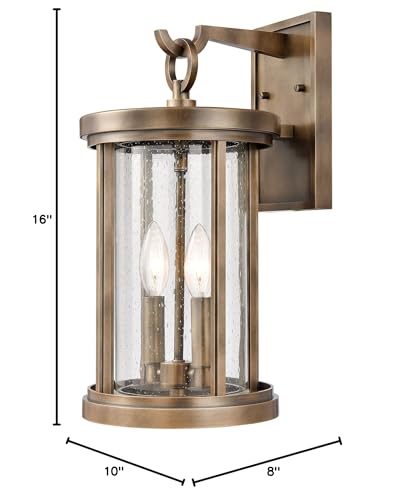 Elk Home 2-Light Outdoor Sconce, 16'' High, Vintage Brass Finish, Aluminum, Stylish Lighting