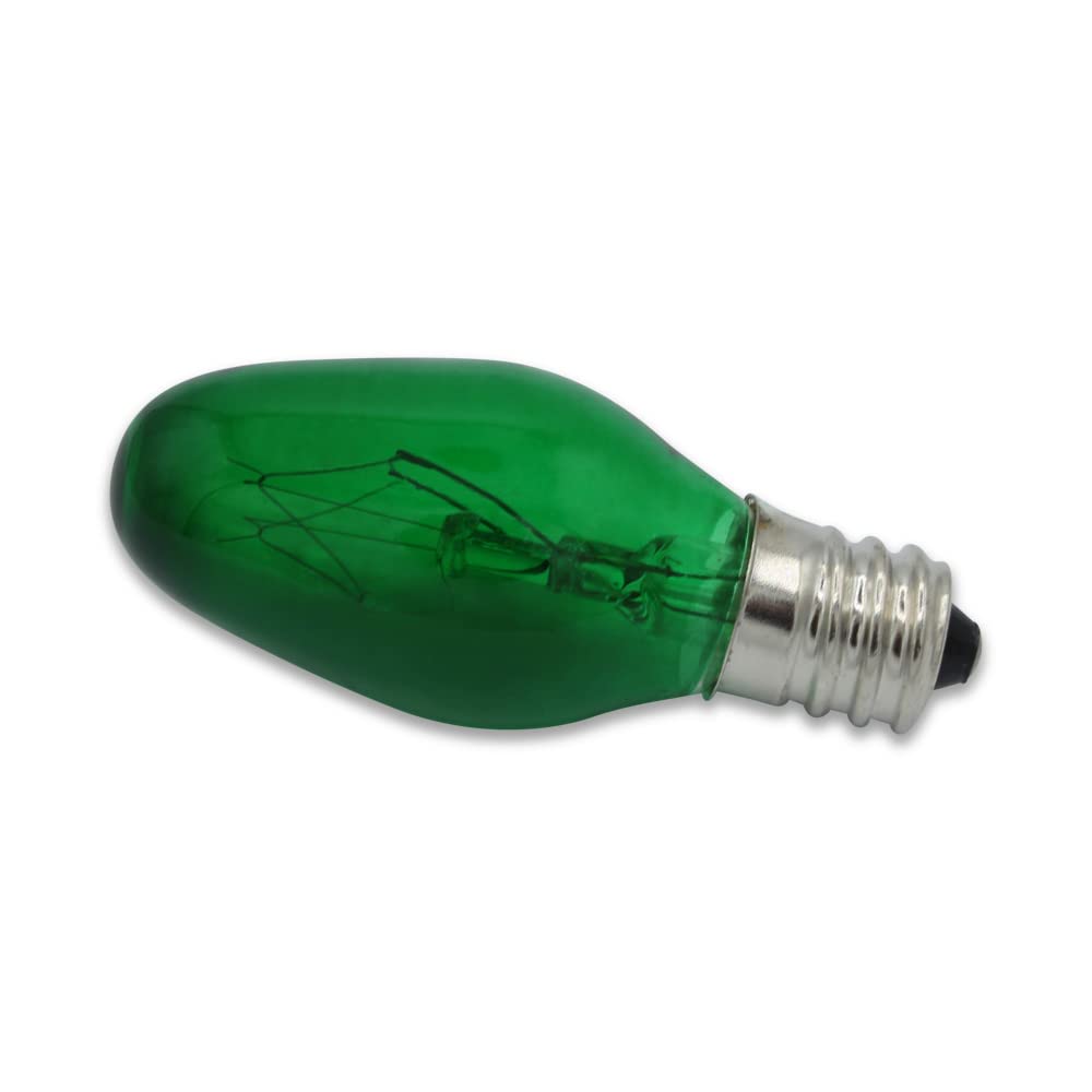 lumenivo Green Night Light Bulb 15W C7 for Scentsy Warmer - 10 Count