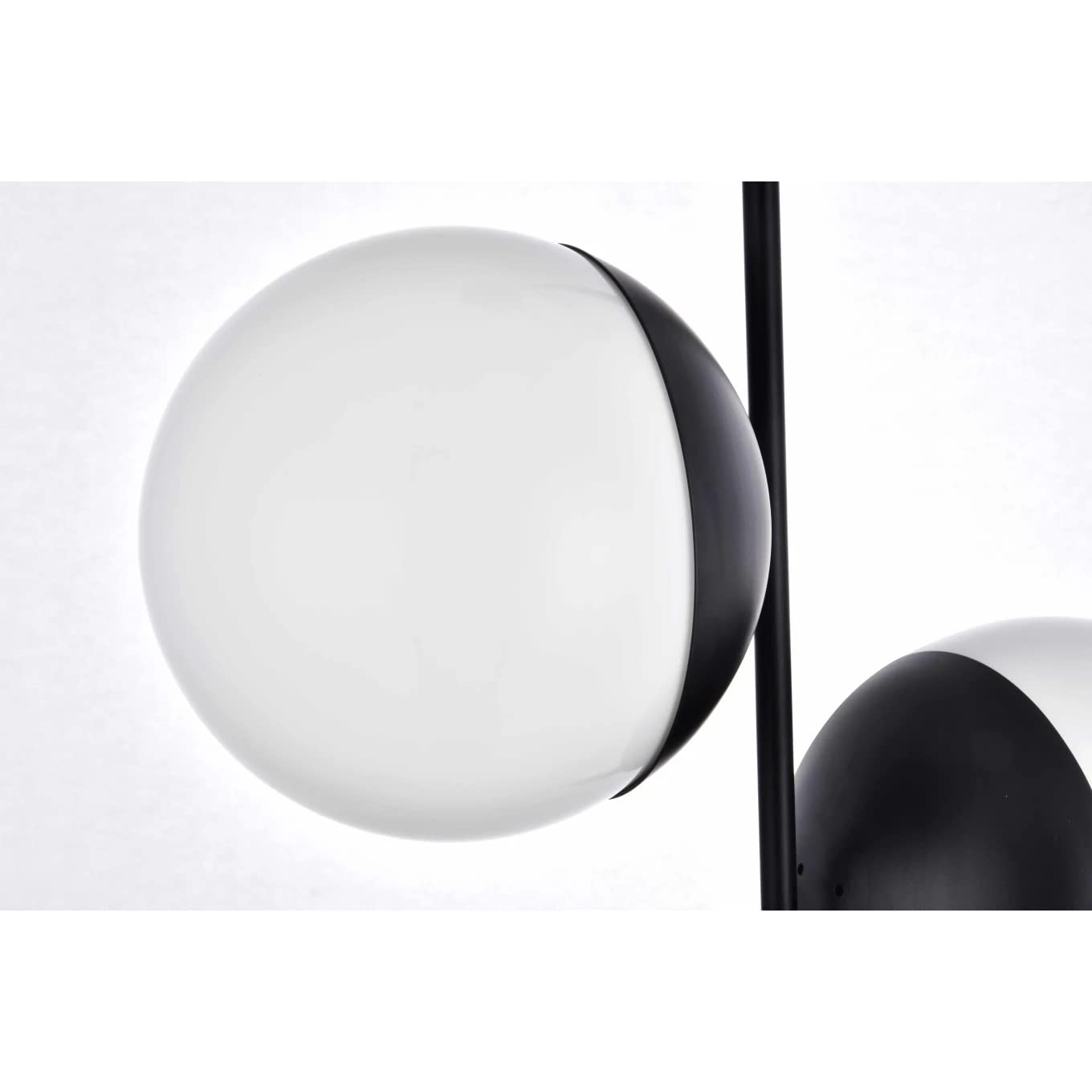 Living District Eclipse 2 Lights Black Pendant With Frosted White Glass