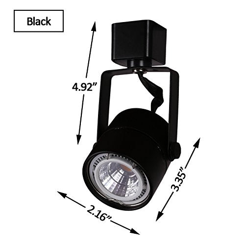 KING SHA GU10 Die-cast Aluminum Track Lighting Head for H Type Systems, ETL-Listed, Black, Model KS002