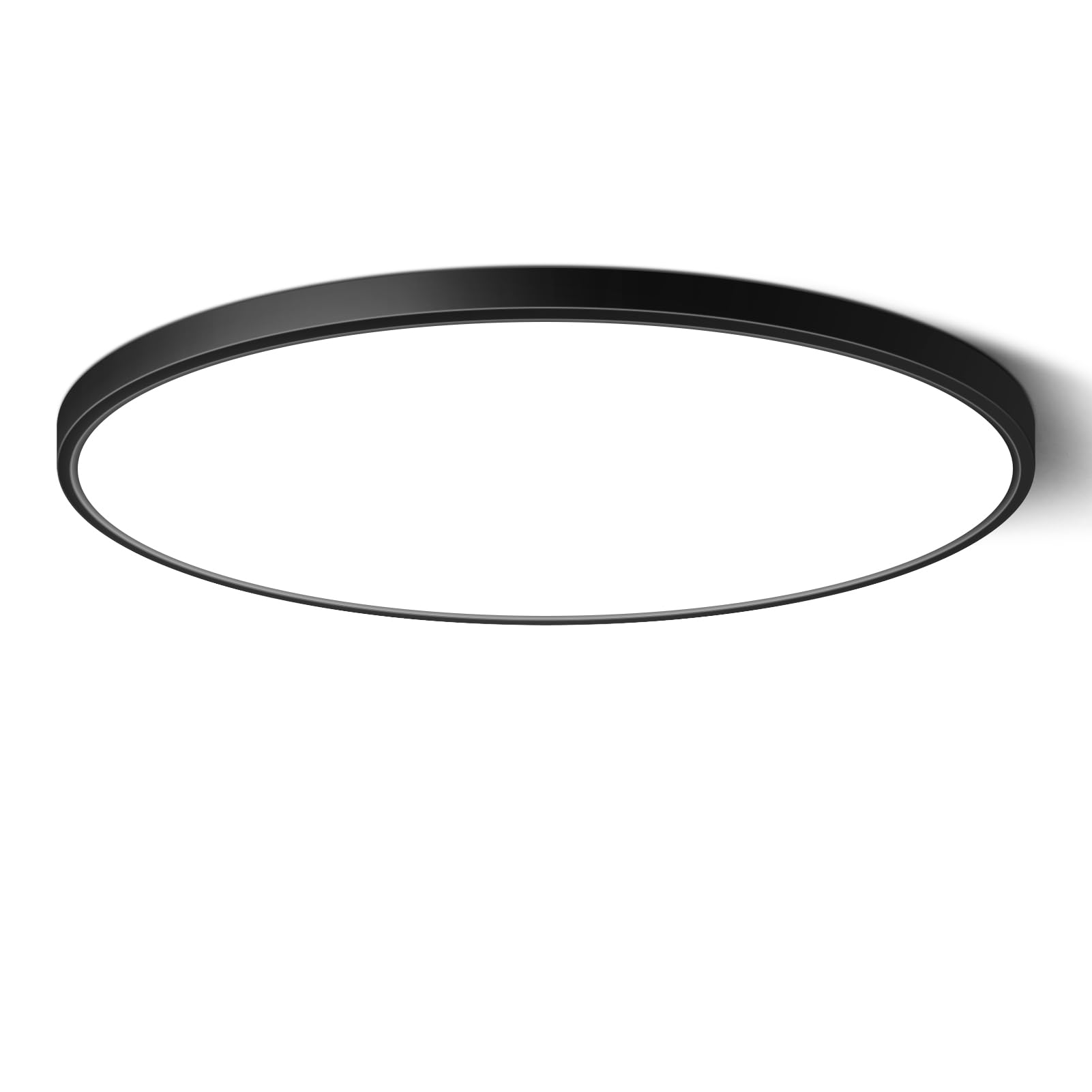 LEDLightsWorld 15.7in LED Flush Mount Ceiling Light, 32W, 5000K, Black, Model LM-XDD-US-32W-PW-B-1P
