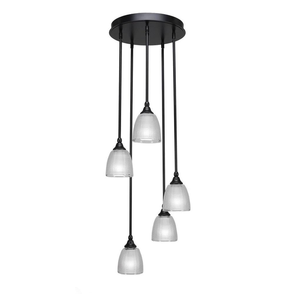 Empire 5 Light Cluster Pendalier In Matte Black (2145-Mb-500)