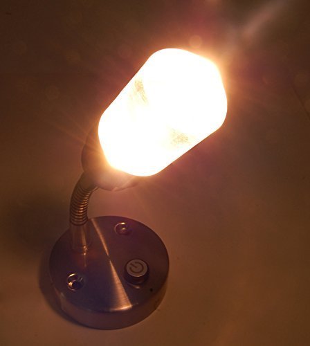 Dream Lighting 12V Led Bedside Lamp - Nickel Brushed, Warm White & Blue Light, 2-Phased