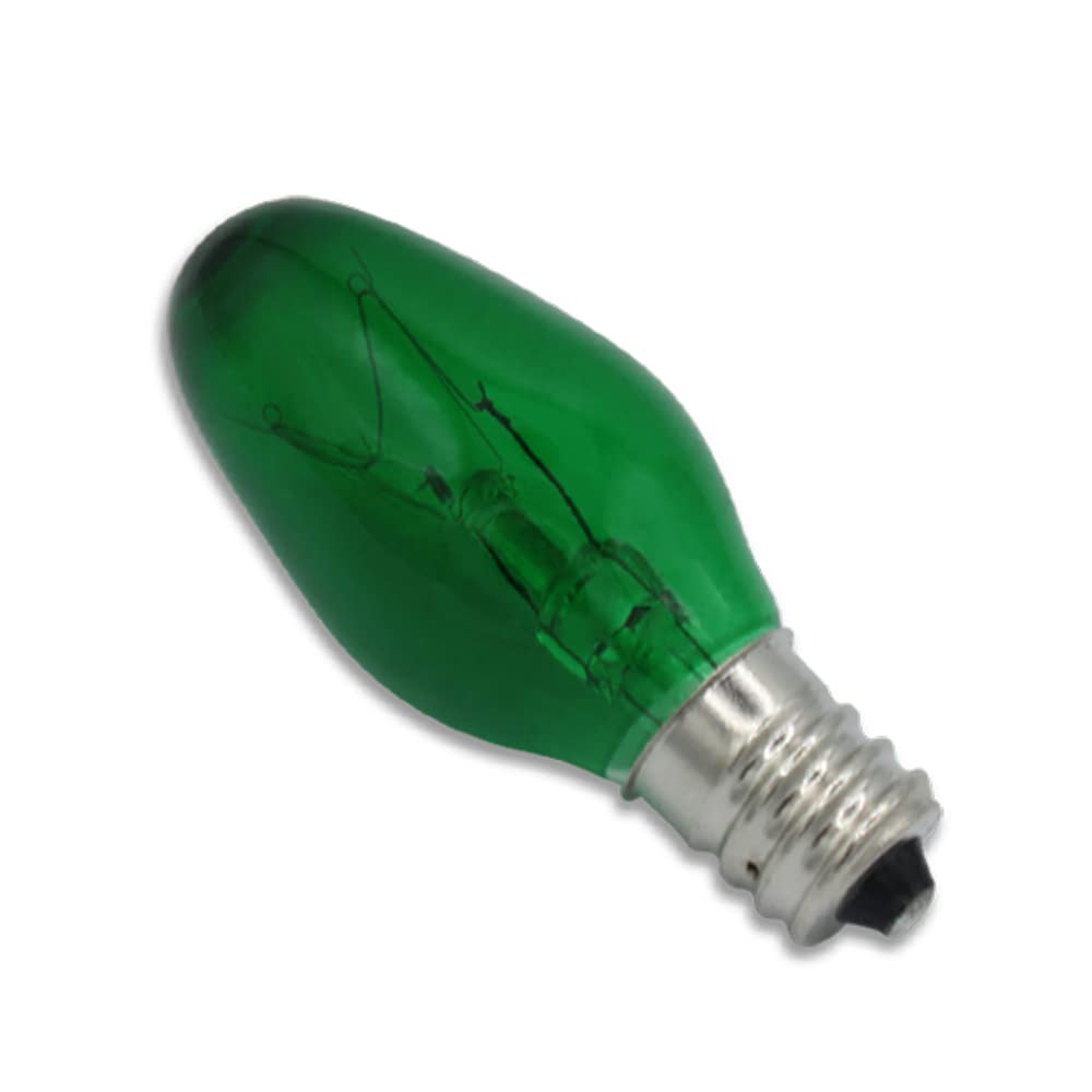 lumenivo C7 Green Night Light Bulb 7W Candelabra Base - 8 Pack, Decorative Replacement Bulbs, 120V