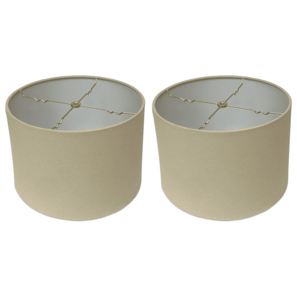 Royal Designs, Inc. Drum Lamp Shade, Linen Beige, 15 x 16 x 10, Model HB-610-16LNBG-2, 2 Pack