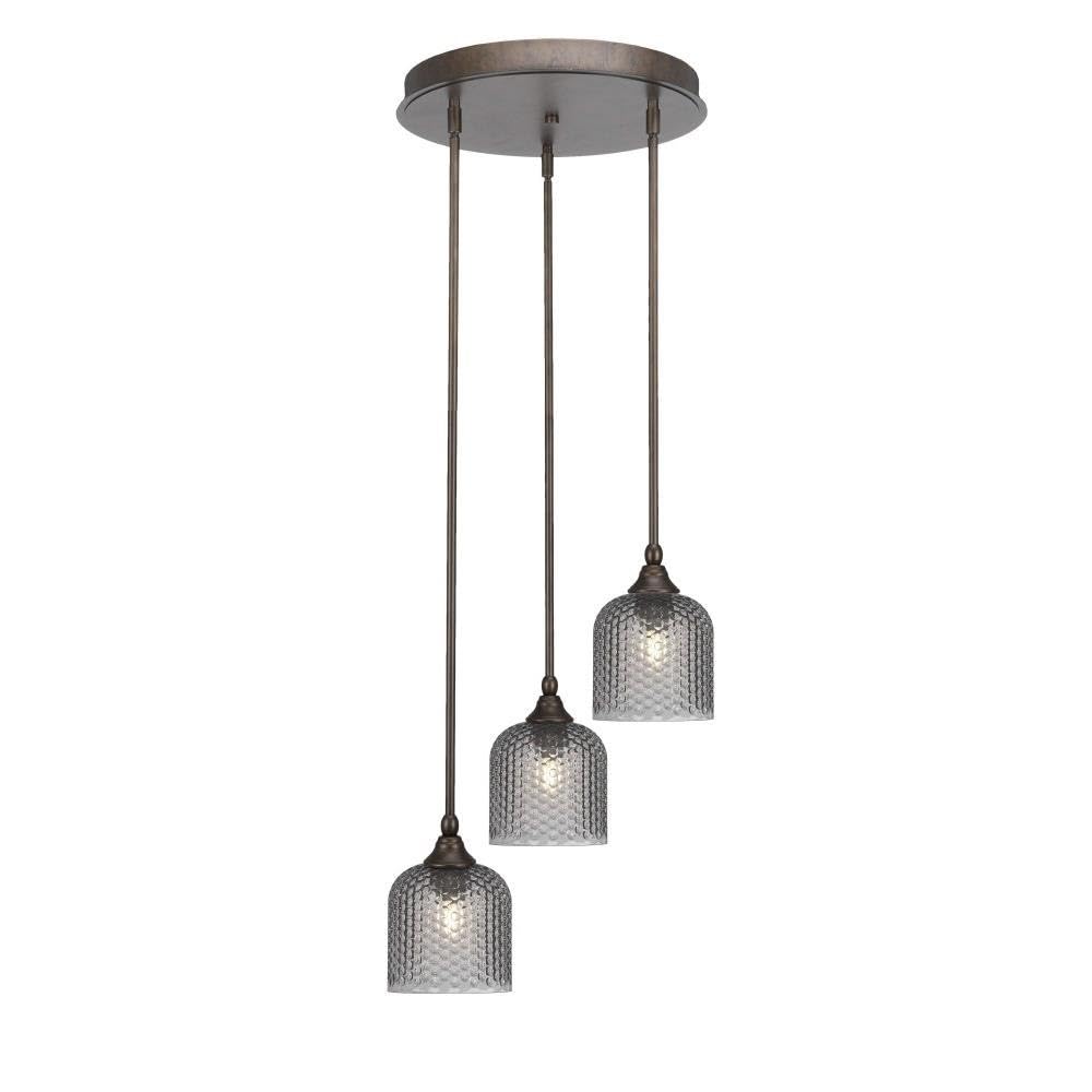 Empire 3 Light Cluster Pendalier in Bronze (2143-BRZ-4912)